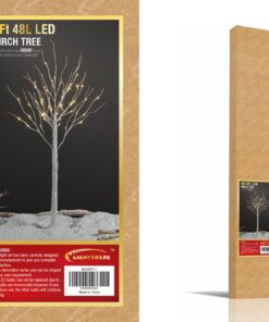 LIGHTSHARE 4 Feet Birch Tree, 48 LED Lights, Warm White, for Home, Festival, Party, and Christmas Decoration, Indoor and Outdoor Use 4 ft 24 617YzqKx vL