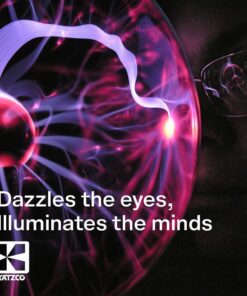 Katzco 7" Plasma Ball - Nebula Sphere, Thunder Lightning - Plug-in Electricity Ball - Touch and Sound Sensitive Plasma Globe for Parties, Decorations, Prop - STEM Science Toy for Kids - Cool Lamps 7 inch Interactive 28 617Zejv M5L