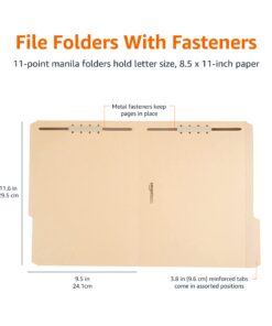 Amazon Basics Manila File Folders with Fasteners, Letter Size, 100-Pack, Light Brown 13 617ZhFU10iL