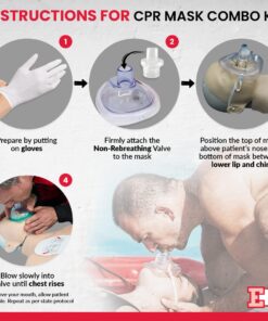 Ever Ready First Aid Adult and Infant CPR Mask Combo Kit with 2 Valves with Pair of Nitrile Gloves & 2 Alcohol Prep Pads - Red - 2 Pack 14 617b4Ogy9hL