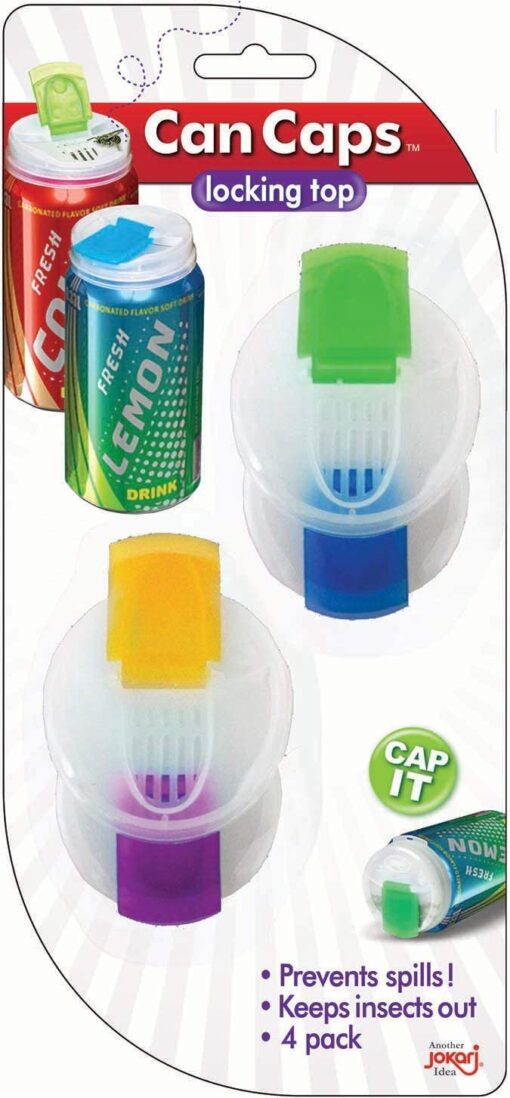 Soda Can Covers 4 Pack for Carbonated Water or Soft Drink - Best Beer Cans Cover Easy Clip on Caps Lid Seal Opening for a Fresher Drinking Experience Multicolor