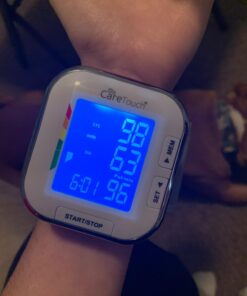 Care Touch Digital Wrist Blood Pressure Monitor, Wrist BP Cuff for Adults Size 5.5-8.5", Blood Pressure Monitors for Home Use, Automatic High Blood Pressure Machine with Batteries & Protective Pouch 32 617btFKANgL