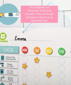 Magnetic Behavior Chore Chart for Kids at Home - Gift Reward Visual Schedule Chart by QUOKKA - Dry and Erase Routine and Responsibility - Use 99 Magnets, Markers, Stickers - from Toddlers to Teens Original 24 617c5HhfaZL