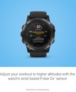 Garmin fenix 5X Plus, Ultimate Multisport GPS Smartwatch, Features Color Topo Maps and Pulse Ox, Heart Rate Monitoring, Music and Contactless Payment, Black with Black Band 27 617cdE7q3RL