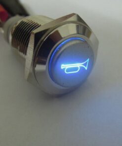 ESUPPORT 12V Car Auto Blue LED Light Momentary Speaker Horn Push Button Metal Toggle Switch 19mm Blue Light 18 617eWdET0 L