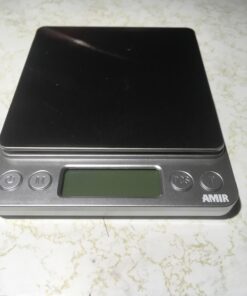 (Upgraded) AMIR Digital Kitchen Scale, 500g Mini Pocket Jewelry Scale, Cooking Food Scale, Back-Lit LCD Display, 2 Trays, 6 Units, Auto Off, Tare, PCS, Stainless Steel (Batteries Included) Silver 35 617fgg3 naL