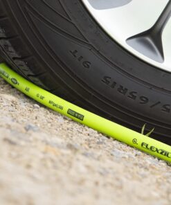 Flexzilla Air Hose, 3/8 in. x 50 ft., 1/4 in. MNPT Fittings, Heavy Duty, Lightweight, Hybrid, ZillaGreen - HFZ3850YW2 Flexzilla 3/8" (inches) x 50' (feet) Coupler and Plug 19 617jtT4pRaL