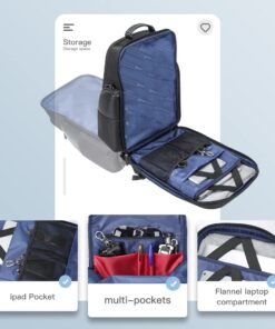 Alternative view of BOPai 30L Travel Backpack for Men Business Laptop Backpack 15.6 inch Computer bagpack with USB Charging Water-Resistant Rucksack Black Black2