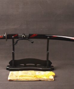 Handmade Japanese Samurai Katana Sword 41 inch 1095 High Carbon Steel/Damascus Folded Steel Full Tang Katana for Man Gift Cosplay Decoration Self Defense Damascus steel bloody red blade 15 617o83VDHQL