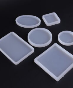 6 Pack Big Designs Resin Molds,Square Round Silicone Jewelry Casting Molds Coaster Molds for Resin Jewelry Making DIY Craft 24 617pCgbgqRL