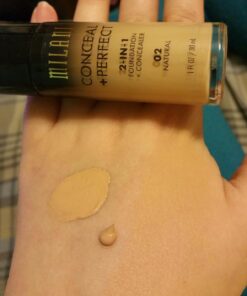 Milani Conceal + Perfect 2-in-1 Foundation + Concealer - Natural (1 Fl. Oz.) Cruelty-Free Liquid Foundation - Cover Under-Eye Circles, Blemishes & Skin Discoloration for a Flawless Complexion 02-Natural 35 617q3SGHIiL
