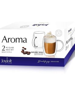 JoyJolt Double Wall Glass Coffee Mugs - 13.5oz Double Walled Glasses, Thermal Borosilicate Glass Insulated Coffee Mug. Clear Coffee Glass Cup, Cappuccino Mug, Iced Coffee Cup, Tea Mugs 34 617qGpBr6NL