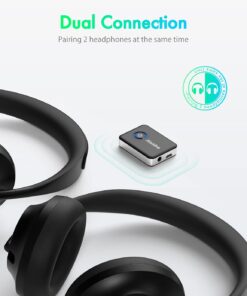 Aisidra Bluetooth Transmitter Receiver V5.0 Bluetooth Adapter for Audio, 2-in-1 Bluetooth AUX Adapter for TV/Car/PC/MP3 Player/Home Theater/Switch, Low Latency, Pairs 2 Devices Simultaneously Black 23 617rAO5wZgL