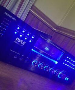 Pyle 4 Channel Wireless Bluetooth Amplifier - 3000 Watt Stereo Speaker Home Audio Receiver w/FM Radio, USB, 2 Microphone w/Echo for Karaoke, Front Loading CD DVD Player, LED, Rack Mount - PD3000BA.5 15 617rrEJ7OHL