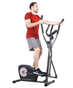Alternative view of New Elliptical Machine Trainer Magnetic Smooth Quiet Driven with LCD Media Holder Monitor and Pulse Rate Grips BR2117