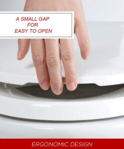 WSSROGY Elongated Toilet Seat with Lid, Quiet Close, Fits Standard Elongated or Oblong Toilets, Slow Close Seat and Cover, Oval, White 23 617ufZkENVL