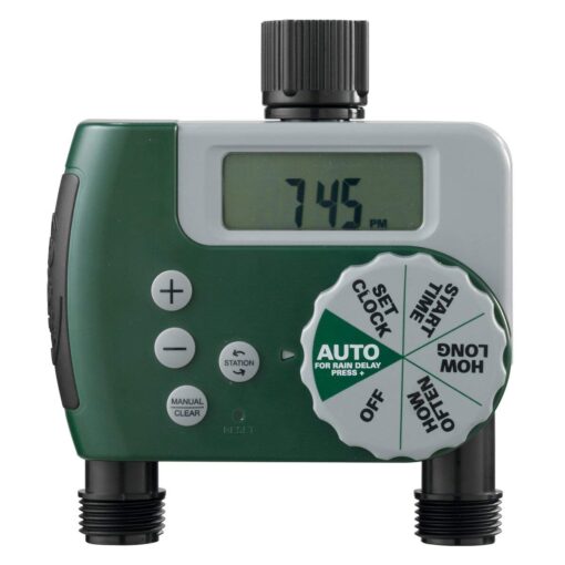 Orbit 56082 3-Outlet Hose Watering Timer, Green (2 Outlet) 2 Outlet