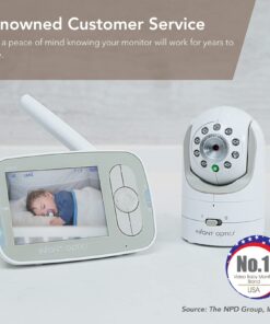 Alternative view of Infant Optics DXR-8 480p Video Baby Monitor, Non-WiFi Hack-Proof FHSS Connection, Interchangeable Lenses, Pan Tilt Zoom, LED Sound Bar, Night Vision, and Two-way Talk, low battery