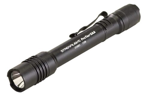 Streamlight 88033 ProTac 2AA 250-Lumen EDC Professional Tactical Flashlight with Alkaline Batteries and Holster, Black, Clear Retail Packaging