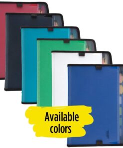 Five Star 7 Pocket Expanding File Organizer, Plastic Expandable File Folders with Customizable Tabs & Clear Cover, Holds 11" x 8-1/2", Zipper Closure, Color Will Vary (35170) *Color Will Vary 12 617ygZBbNIL