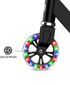 Jetson Scooters - Jupiter Kick Scooter - Collapsible Portable Kids Push Scooter - Lightweight Folding Design with High Visibility RGB Light Up LEDs on Stem, Wheels, and Deck Mars Black 20 617yvJ9u9OL