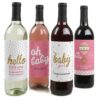 Hello Little One - Pink and Gold - Girl Baby Shower Gift for Women and Men - Wine Bottle Label Stickers - Set of 4 37 617z3auOKpL