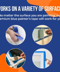 True Blue Premium Blue Professional Painter’s Masking Tape – Indoor and Outdoor Use – Commercial Grade - Available in 2 Widths – Works on a Variety of Surfaces (1.5 Inch, 36-Pack) 1.5 Inch, 36-Pack 17 618 61qt7L