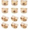 ERT 14K Gold Earring Backs - 12 Piece Replacement Earring Backs for Stud Ear Rings 6 Pairs 51 618 yCE7nnL