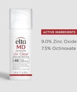 EltaMD UV Clear Face Sunscreen, SPF 46 Oil Free Sunscreen with Zinc Oxide, Protects and Calms Sensitive Skin and Acne-Prone Skin, Lightweight, Silky, Dermatologist Recommended, 1.7 oz Pump 29 6181CpTXjwL