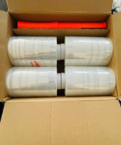 JARLINK 4 Pack Plastic Film Roll with Plastic Handles, 60 Gauge Thick, 5" x 1000ft Plastic Pallet Film, Industrial Strength Stretch up to 500% Stretch for Moving, Packing, Wrapping, and Shipping 40 61824ip9YwL