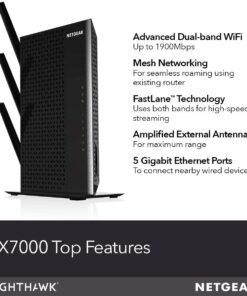 NETGEAR WiFi Mesh Range Extender EX7000 - Coverage up to 2100 sq.ft. and 35 devices with AC1900 Dual Band Wireless Signal Booster & Repeater (up to 1900Mbps speed), plus Mesh Smart Roaming 23 61826dWVldL