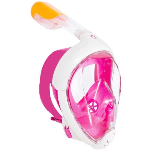 TRIBORD SUBEA EASYBREATH (2021 Version) Full FACE ANTIFOG Snorkel MASK with A Secure Lock and Free Replacement Ring & Optional Camera Mount - for Adults OR Kids (Pink, S/M)