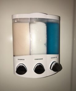 Better Living Products, White 76354 Euro Series TRIO 3-Chamber Soap and Shower Dispenser 24 6183EnFU1UL