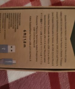 Amazon Basics Micro USB to USB-A 2.0 Fast Charging Cable, Nylon Braided Cord, 480Mbps Transfer Speed, 6 Foot, Dark Gray Dark Grey 6 Feet 15 6183m7zuZLL