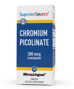 Superior Source Chromium 200 mcg, Quick Dissolve MicroLingual Tablets, 100 Count, Promotes Healthy Protein & Sugar Metabolism, Supports Healthy Blood Sugar Levels Already Within Normal Range, Non-GMO Unflavored 100 Count (Pack of 1) 11 6186QC7cbIL