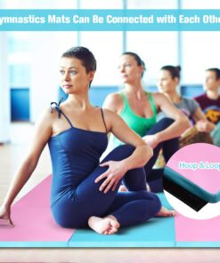 Giantex 4'x10' Gymnastics Mat, 2" Thick Folding Tumbling Mat with Hook and Loop Fastener, Foldable Gym Mat with Carrying Handles, Cheer Mats for Kids Adults Home Exercise Aerobics Fitness Baby Pink/Blue 15 6186fnx7K2L