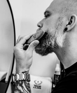 ZEUS Boar Bristle Beard & Mustache Brush for Men, 3.5" Firm-Bristle Small Travel Beard Brush - Made in Germany FIRM BRISTLES 23 6187wbYITLL