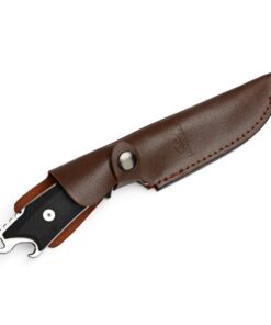 Mossy Oak Fixed Blade Knife, Full Tang - Mutifunction with Bottle Opener and Glass Breaker, G10 Handle with Genuine Leather Sheath, for Camping Survival Hunting Knife(Silver Steel) 23 6188A1XBhAL