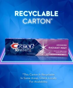 Crest 3D White Toothpaste Radiant Mint, 3.8 Oz (Pack of 3) 3.8 Ounce (Pack of 3) 25 6188EyPxl5L