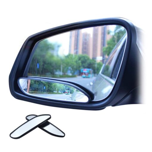 Blind Spot Mirror, Quadrangle Shaped HD Glass Convex Rear View Car Mirror, 2 Packs Angle Adjustable Mirror Stick-On Side Mirror for All Universal Vehicles Cars Blind Spot Mirror