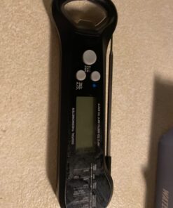 Meat Thermometer Digital, Waterproof Instant Read Meat Thermometers for Grilling and Cooking. Food Thermometer, Kitchen Gadgets, Accessories with Bottle Cap Opener for Kitchen, BBQ, Grill… Black 51 6188c621mQL