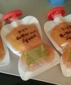 Infantino Disposable Squeeze Pouches, Portable Homemade Semi-Solid Food for Babies and Toddlers, 4 Fl Oz (Pack of 50) 50 Squeeze Pouches Pack 35 61893xxIm L