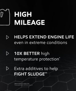 Mobil 1 High Mileage Full Synthetic Motor Oil 5W-30, 5 Quart Full Synthetic High Mileage 30 6189JsFJKHL