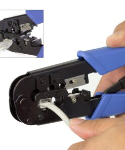 TRENDnet Crimping Tool, Crimp, Cut, And Strip Tool, For Any Ethernet or Telephone Cable, Built-In Cutter And Stripper, 8P-RJ-45 And 6P-RJ-12, RJ-11, All Steel Construction, Black, TC-CT68 27 618AaHrwdRL