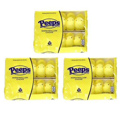 Peeps Yellow Chicks, 10 Count Package - 3 Pack - 30 Chicks Total