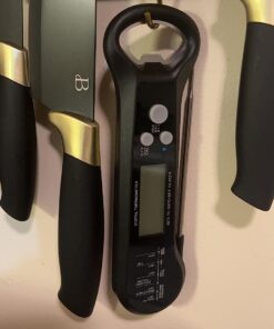 Meat Thermometer Digital, Waterproof Instant Read Meat Thermometers for Grilling and Cooking. Food Thermometer, Kitchen Gadgets, Accessories with Bottle Cap Opener for Kitchen, BBQ, Grill… Black 49 618BHmbiGZL