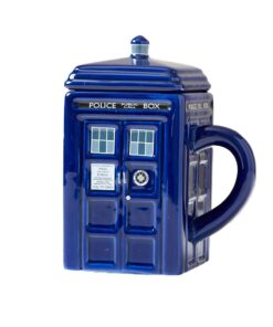 Alternative view of Doctor Who Tardis Mug | Official Ceramic Coffee Mug With Lid | 17 Oz. Blue