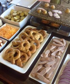 Swissmar KF-77081 Stelvio 8-Person Raclette Party Grill with Granite Stone Grill Top, Brushed Stainless Steel 38 618CADheM4L