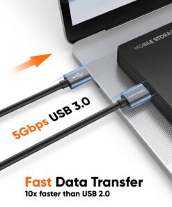 CableCreation Short USB to USB Cable 1.6FT, USB 3.0 Type A Male to Male Cable for Laptop Cooling Pad, External Hard Drive, Camera, Handwriting Board, Radiator and More, Space Gray, 0.5M 1.6FT/0.5M 9 618CYEtIUyL