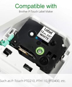 Alternative view of PT-D220 PTH100 PTD210 PTD600 Compatible Brother Label Maker Tape 12mm 0.47 Inch Laminated Replacement for Brother P-Touch TZe Tape TZe-231 TZe-131 TZe-431 TZe-531 TZe-631 TZe-731, 6-Pack Black Print on Clear/White/Red/Blue/Yellow/Green Tape